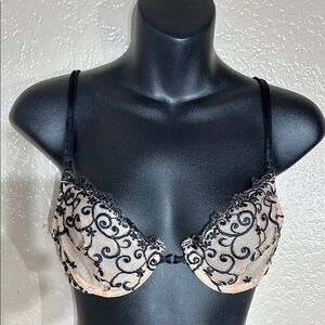 Victoria’s Secret 34B Plunge underwire floral boho whimsical fairy ethereal bra
